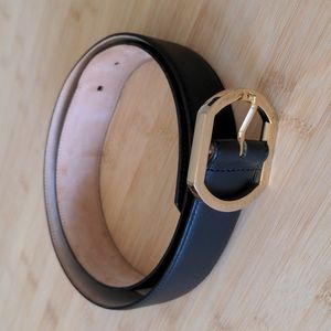 A.P.C. Leather Belt with Gold Buckle